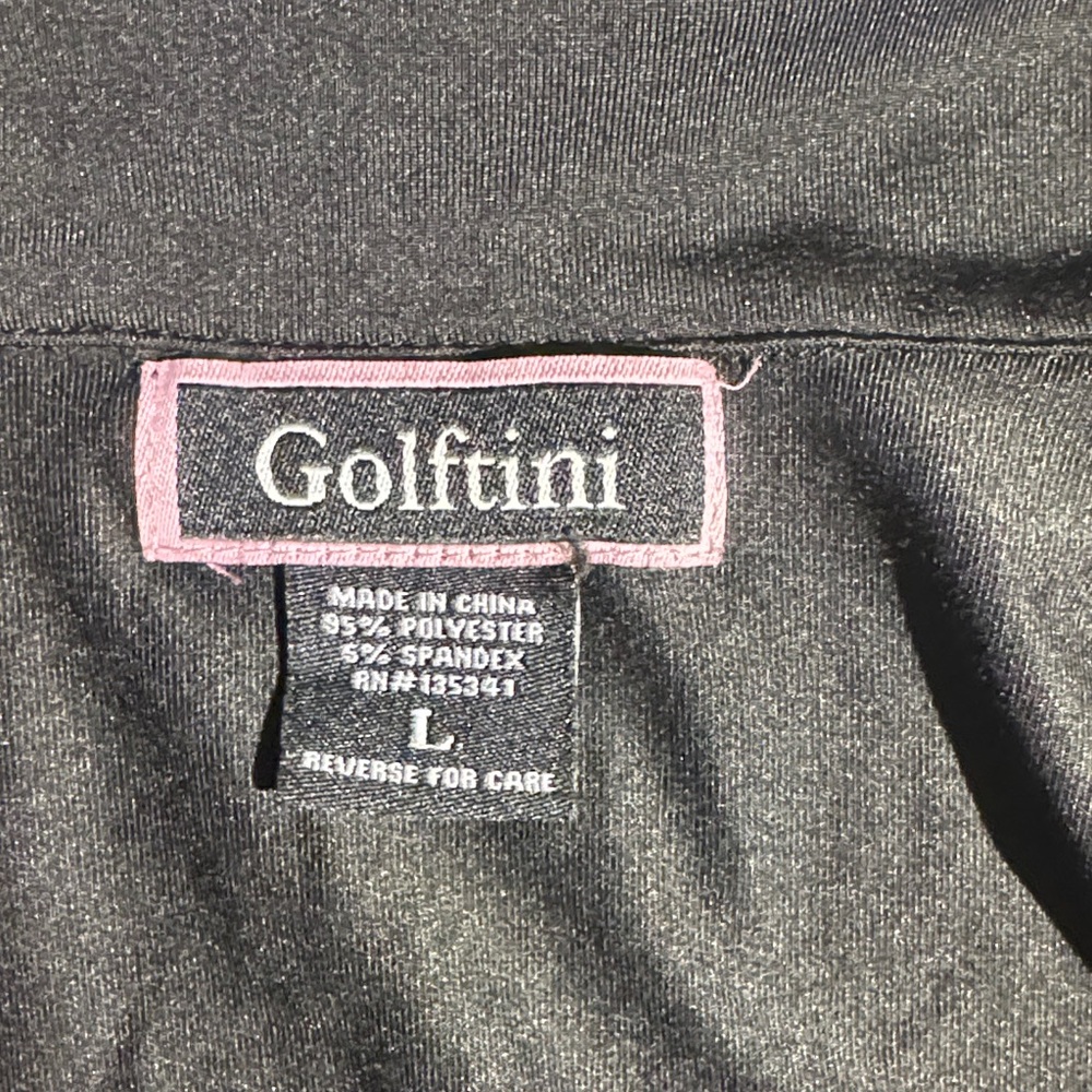 Golftini ⛳️ Black Women's Long-Sleeve Zip Collar Top - Picture 2 of 5